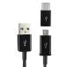 [ параллель импортные товары ]microUSB кабель &amp;Type-C адаптор в комплекте 2A 1.0m черный _