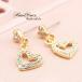  серьги женский Heart симпатичный Kirakira покачивающийся crystal стразы 