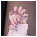 ALLMIRA artificial nails long 24 sheets insertion pink purple pretty stylish lovely simple length soup Korea popular false nails length . coming-of-age ceremony attaching nail 