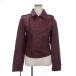  marks li feed bATELIER SAB Rider's leather jacket leather jacket double total reverse side tight wine red 38 M rank #SM1 lady's 