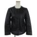  man goMANGO leather jacket no color long sleeve snap-button sheep leather black black S #SM1 lady's 