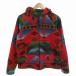  let *gdo* four tune LGF двусторонний Zip выше Parker флис жакет с хлопком общий рисунок стеганое полотно M красный красный чёрный bla