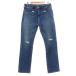  GU GU undercover сотрудничество джинсы Denim M индиго голубой повреждение обработка Zip карман 351032 /SX мужской 