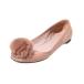 21cm GUCCI Gucci мех pompon имеется кожа плоская обувь балетки 34 PINK BEIGE розовый бежевый 404011 /** женский 