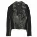  beautiful goods Donna Karan New York DKNY switch double rider's jacket blouson outer leather stretch rib knitted JKN6CW0200 XS