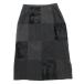  beautiful goods Indivi INDIVI unusual material switch block check skirt knees height side slit bottoms size 38 gray lady's /ME12