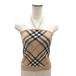  Burberry Blue Label BURBERRY BLUE LABEL проверка топ на бретелях вязаный bare top tube top бежевый 38 женский 