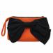  крепдешин большой лента дизайн сумка orange × черный женский 