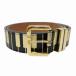  плиссировать шкив zPLEATS PLEASE клавиатура рисунок кожаный ремень BLACK/GOLD( черный / Gold ) женский 