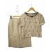 TINO цветочный принт вышивка короткий рукав tops / юбка выставить 9(M) BEIGE( бежевый ) женский 