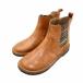 two conme кожа со вставкой из резинки Zip короткие сапоги 32(20cm соответствует ) Brown Kids 
