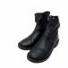  Zara ZARA искусственная кожа боковой Zip заклепки короткие сапоги 34(21-22cm соответствует ) черный Kids 