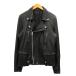  Anne fibi Anne AMPHIBIAN Double Rider's Ram leather jacket sheep leather L black silver men's 