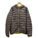  Puma PUMA down jacket thin off neck hood cotton inside plain long sleeve M gray yellow yellow men's 