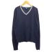  J Crew J.CREW вязаный свитер вязаный so- хлопок Vne Klein длинный рукав S темно-синий темно-синий мужской 