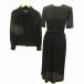  Tokyo sowa-ru black formal shirt One-piece pleat floral print mourning dress black 7 number S rank #YGT lady's 