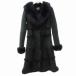  Grace Continental GRACE CONTINENTAL мех лисы мутоновое пальто жакет мех длинный чёрный черный 36 примерно S IBO69