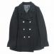  Indivi INDIVI pea coat pea coat Short jacket outer wool double button 36 black black lady's!12