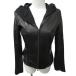  vi e Spee VSP Ram leather jacket leather jacket blouson hood panel black black 38 M size 0217 lady's 