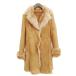  Корея производства мутон меховое пальто S бежевый женский 