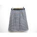  Queens Court QUEENS COURT border pattern tuck trapezoid skirt thin 2 navy x white knee height lining attaching made in Japan lady's 