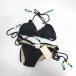  unused goods Ricci rich swimsuit triangle bikini setup pouch attaching F black black halter-neck separate tag attaching lady's 