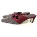  voice mail VOICEMAIL mules sandals wool leather 35 dark brown bordeaux 22.5cm shoes shoes shoes lady's 