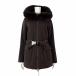  Max Mara MAX MARA пальто жакет нейлон с хлопком мех лисы капот талия ремень M 38 темно-коричневый прекрасный товар 