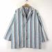  Hiroko Koshino 90*S Vintage жакет с хлопком пальто внешний retro полоса рисунок широкий Silhouette M-L бледно-голубой редкий б/у одежда 