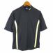  Nike NIKE tops футболка Fit dry сетка Logo вышивка распределение цвета с высоким воротником стрейч . вода скорость . короткий рукав M темно-серый желтый 
