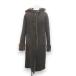 kisono Io CHISONO IO? средний длина мутоновое пальто 38 светло-коричневый тон Brown кожа ягненка кнопка капот карман женский 