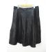  Alpha Studio ALPHA STUDIO knees height flair skirt 44 black series black plain synthetic leather lady's 