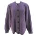 Avance длинный рукав вязаный кардиган F фиолетовый серия лиловый кнопка ребра плечо накладка сделано в Японии женский 