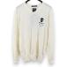  Mark &ronaMARK&amp;LONA Golf одежда ML-14W-B01 длинный рукав вязаный свитер тонкий L белой серии слоновая кость V шея Skull молдинг ребра мужской 