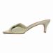  etoile ETOILE mules sandals middle heel square tu leather 38 25cm ivory /BM lady's 