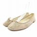  Repetto Sand li on ba Rely nazCendrillon Ballerinas балетки лента узор ламе 37 23.3cm бежевый *D женский 
