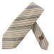  Hermes HERMES галстук полоса рисунок шелк Франция производства белый зеленый серый /BM #OH мужской 