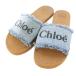  Chloe CHLOE Logo частота бахрома Flat сандалии 37 синий чай цвет /TK Kids 