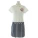  Callaway CALLAWAY Golf одежда One-piece M белый белый темно-синий темно-синий полоса рисунок Polo воротник короткий рукав 241-7113800 /GG женский 