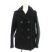  Dress Terior DRESSTERIOR бушлат шерсть 38 чёрный черный двойной breast длинный рукав заслонка карман /JP