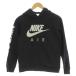  Nike NIKE тянуть over Parker детская одежда ( для мальчика ) 145 чёрный черный длинный рукав Logo принт /GP Kids 