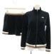  New balance Golf выставить велюр блузон внешний 2 юбка Mini шт. форма легкий талия резина 1 Logo вышивка темно-синий женский 