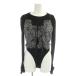  не использовался товар Lynn WRINN Camisole Set Up выставить ансамбль боди 38 чёрный черный серый гонки оборудование орнамент длинный рукав 