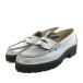 талон Ford штраф обувь бак подошва Loafer zSLBL Loafer мокасины кожа 23.5cm серебряный чёрный K205 женский 