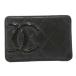  Chanel CHANEL can bonla длиннохвостый попугай ko Mark футляр для карточек кожа чёрный черный /KU #OH женский 