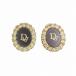 vintage Christian Dior Christian Dior серьги Logo Circle узор стразы Gold /2EKM3 женский 