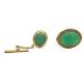  No-brand булавка для галстука запонки 2 позиций комплект серебряный 925 цветной камень Gold зеленый 1124 мужской 