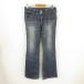  Queen z low Bobson Queen's Low Denim брюки джинсы ботинки cut длинный темно-синий *T977 женский 