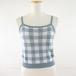 CHIP CLIP вязаный топ бюстье укороченные брюки длина проверка синий потускнение голубой M *T518 женский 