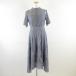 a Sakura One-piece платье короткий рукав общий гонки midi длина синий 38 *A248 женский 